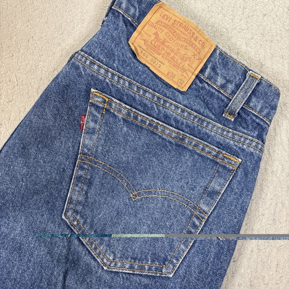 VTG Levi's 506 Men's Straight Leg Stonewash Denim Jeans Size 38X32 Late 80's
